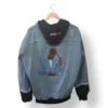 Chaqueta de mezclilla con capucha y estampado – Talla XL