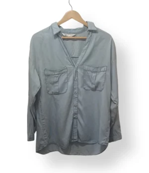 Camisa de mezclilla celeste muy claro Zara