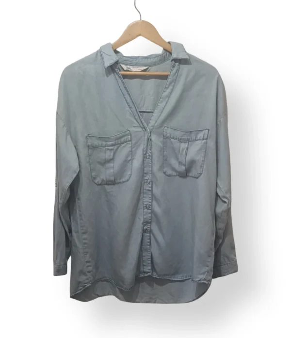 Camisa de mezclilla celeste muy claro Zara